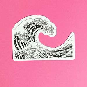 10/$10 Black and White Japanese Great Wave Inspired VSCO Die Cut Sticker